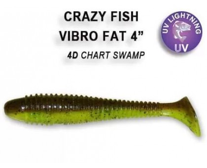 Виброхвост CRAZY FISH Vibro Fat 4" 15-100-4D-6 10см 8,4г аттрактант - кальмар