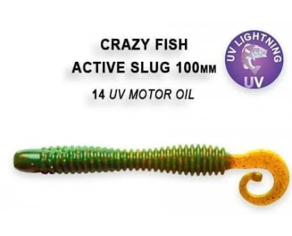 Твистер CRAZY FISH Active Slug 4" 31-100-14-6 10см 5,5г аттрактант - кальмар