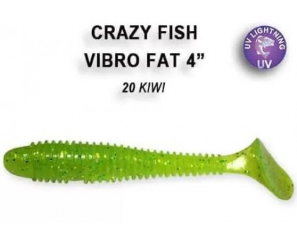 Виброхвост CRAZY FISH Vibro Fat 4" 15-100-20-6 10см 8,4г аттрактант - кальмар