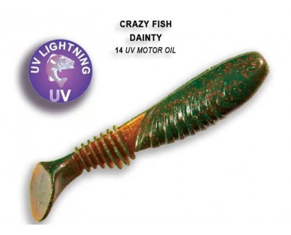 Виброхвост CRAZY FISH Dainty 3,3" 25-85-14-6 8,3см аттрактант - кальмар