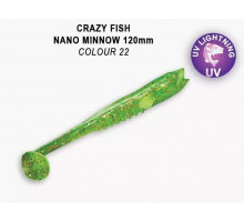 Виброхвост CRAZY FISH Nano Minnow 5" 55-120-22-7 12см 11,4г аттрактант - креветка+кальмар