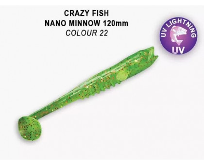 Виброхвост CRAZY FISH Nano Minnow 5" 55-120-22-7 12см 11,4г аттрактант - креветка+кальмар