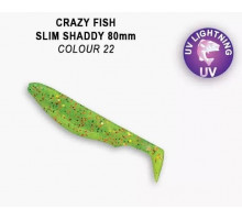 Виброхвост CRAZY FISH Slim Shaddy 3,2" 56-80-22-7 8см 4г аттрактант - креветка+кальмар
